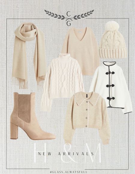 H&M new arrivals, h&M sweaters, h&m winter, winter neutrals, thanksgiving, Christmas, thanksgiving outfit, Christmas outfit, neutral scarf, cream beanie, cable knit sweater, cream sweater, neutral sweater, gift guide for her, Chelsea boots. Callie Glass @glassalwaysfull 

#LTKHoliday #LTKSeasonal #LTKstyletip