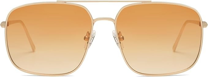 SOJOS Trendy Square Aviator Sunglasses for Women Men, Gold Frame Light Tint Gradient Shades SJ117... | Amazon (US)