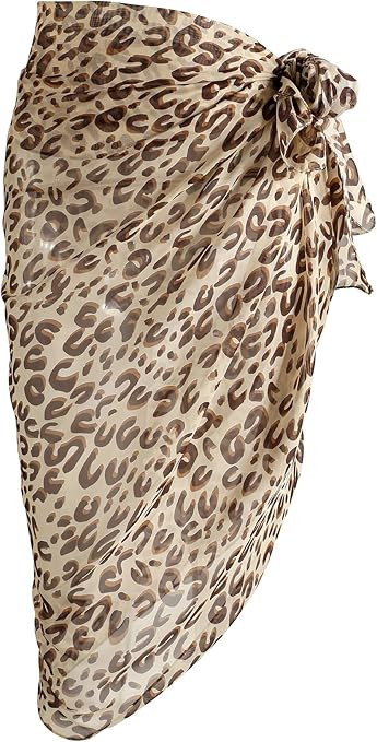 CHIC DIARY Women Swimwear Chiffon Pareo Beach Cover Up Bikini Sarong Swimsuit Wrap Skirts | Amazon (US)