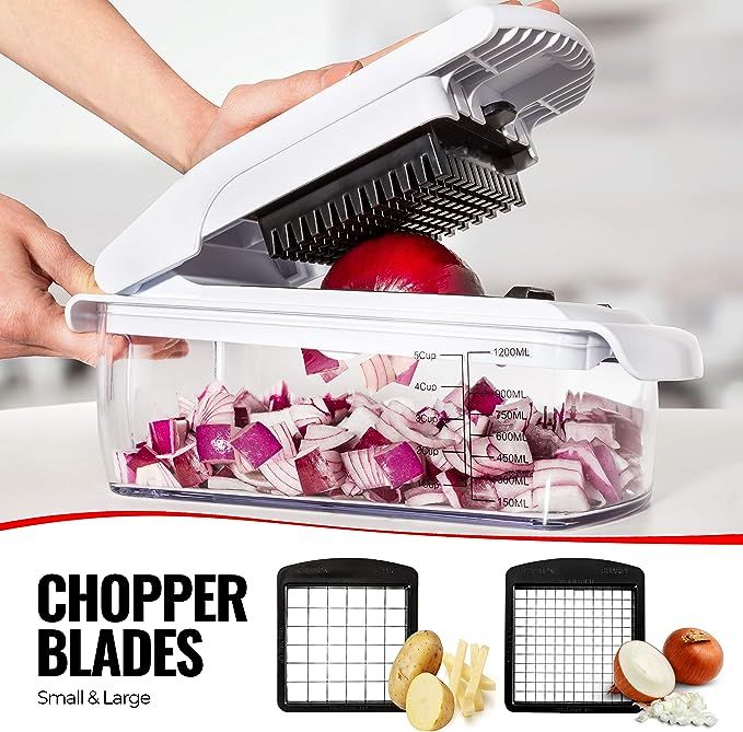 Fullstar Vegetable Chopper - Spiralizer Vegetable Slicer - Onion Chopper with Container - Pro Foo... | Amazon (US)