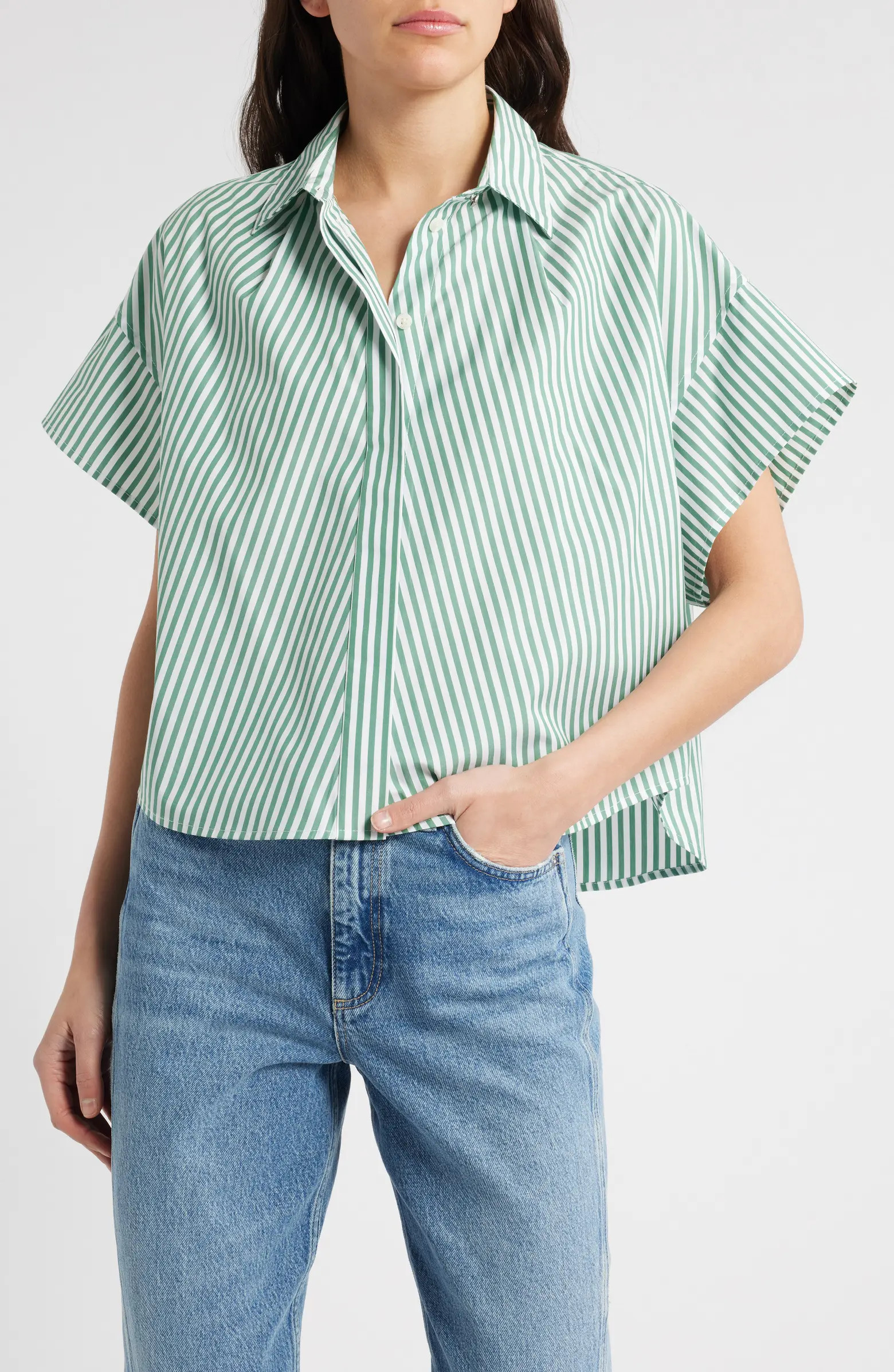 Martha Stripe Poplin Shirt | Nordstrom