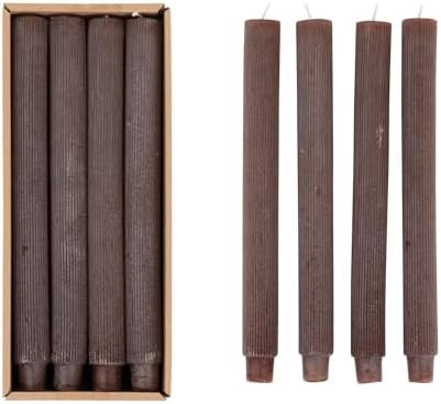 Creative Co-Op Unscented Pleated Taper Candles in Box, Set of 12 | Amazon (US)