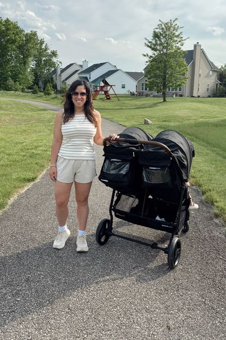 My running shorts and striped tank top are 40% off today for Gap’s friends and family sale! They come in more colors and are so great for mixing and matching to create a variety of comfy mom outfits! I’m loving both for family walks, trips to the park, beach days, etc. - all the fun summer things!!

I’m linking our double umbrella stroller, too, for those in the market. It’s easy to open, well made, and adjustable. We’re loving it for our 2.5 year old and 6 month old. If you have questions, drop them in the comments so I can get back to you! 

#LTKActive #LTKFindsUnder50 #LTKSaleAlert