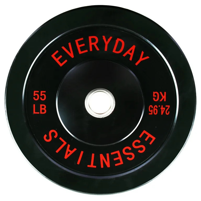 BalanceFrom Olympic Bumper Plate Weight Plate with Steel Hub, Black, 55 lbs Single | Walmart (US)