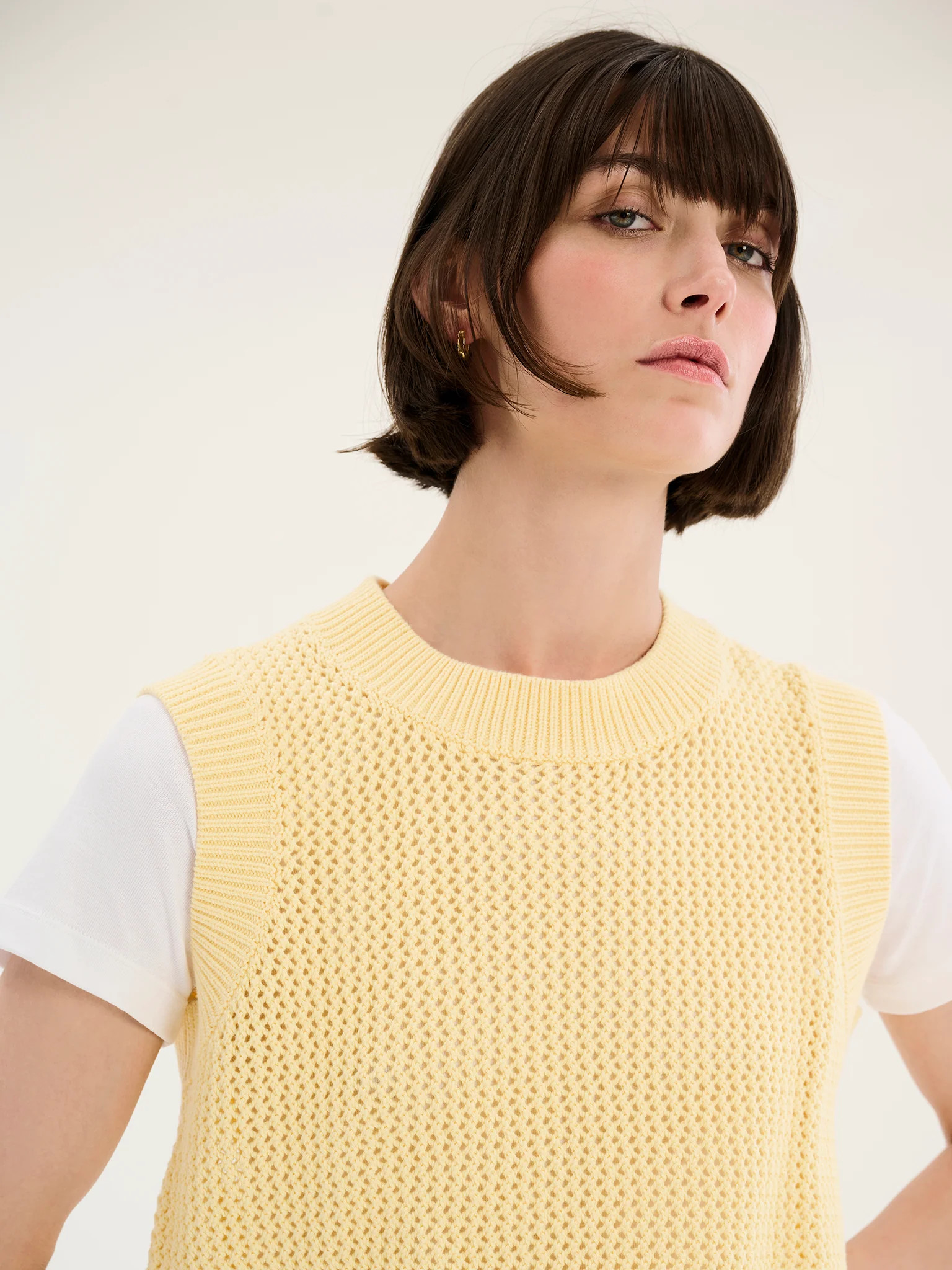 Bobbi Cotton Vest in Lemon | OMNES UK