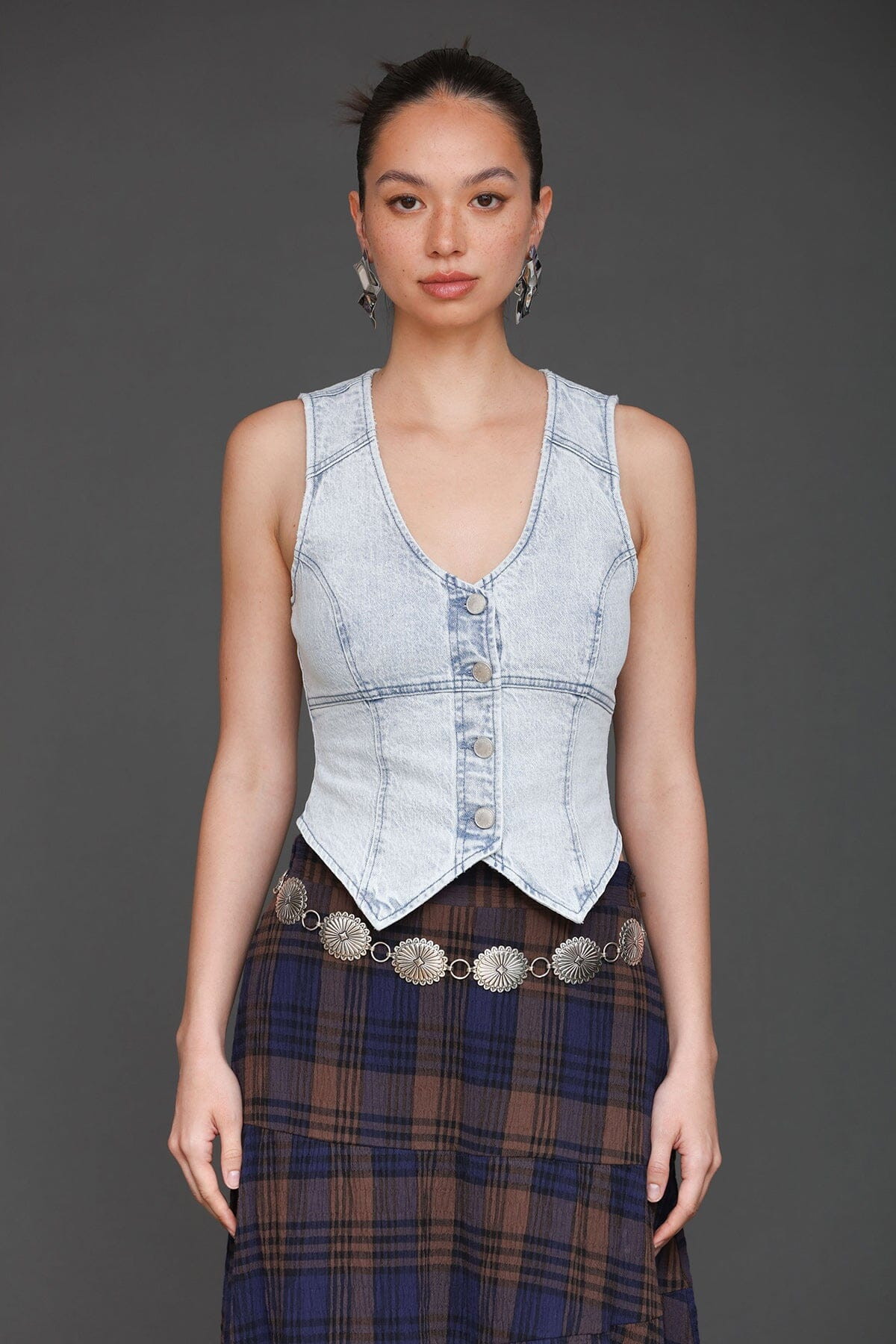 Denim Corset Vest Top | Avec Les Filles