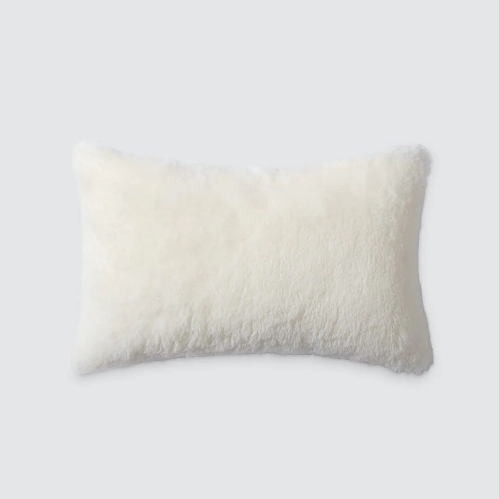 Sheepskin Lumbar Pillow - White | The Citizenry