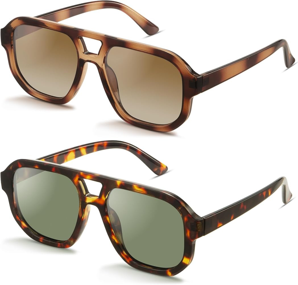 livho Trendy Polarized Square Aviator Sunglasses Women Men Square Eyewear Frame, Retro Sun Glasse... | Amazon (US)