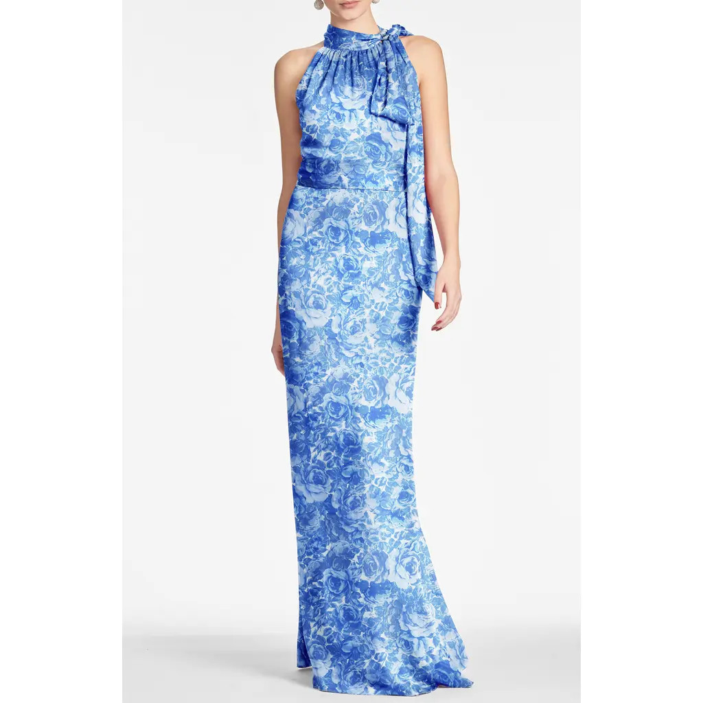 Sachin & Babi Kayla Halter Gown in Mediterranean Bloom at Nordstrom Rack, Size 14 | Nordstrom Rack