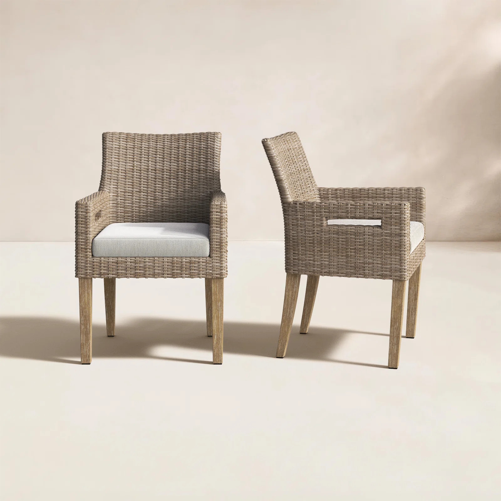 Set of 2 Fleur Outdoor Dining Armchairs with Cushion | Wayfair North America