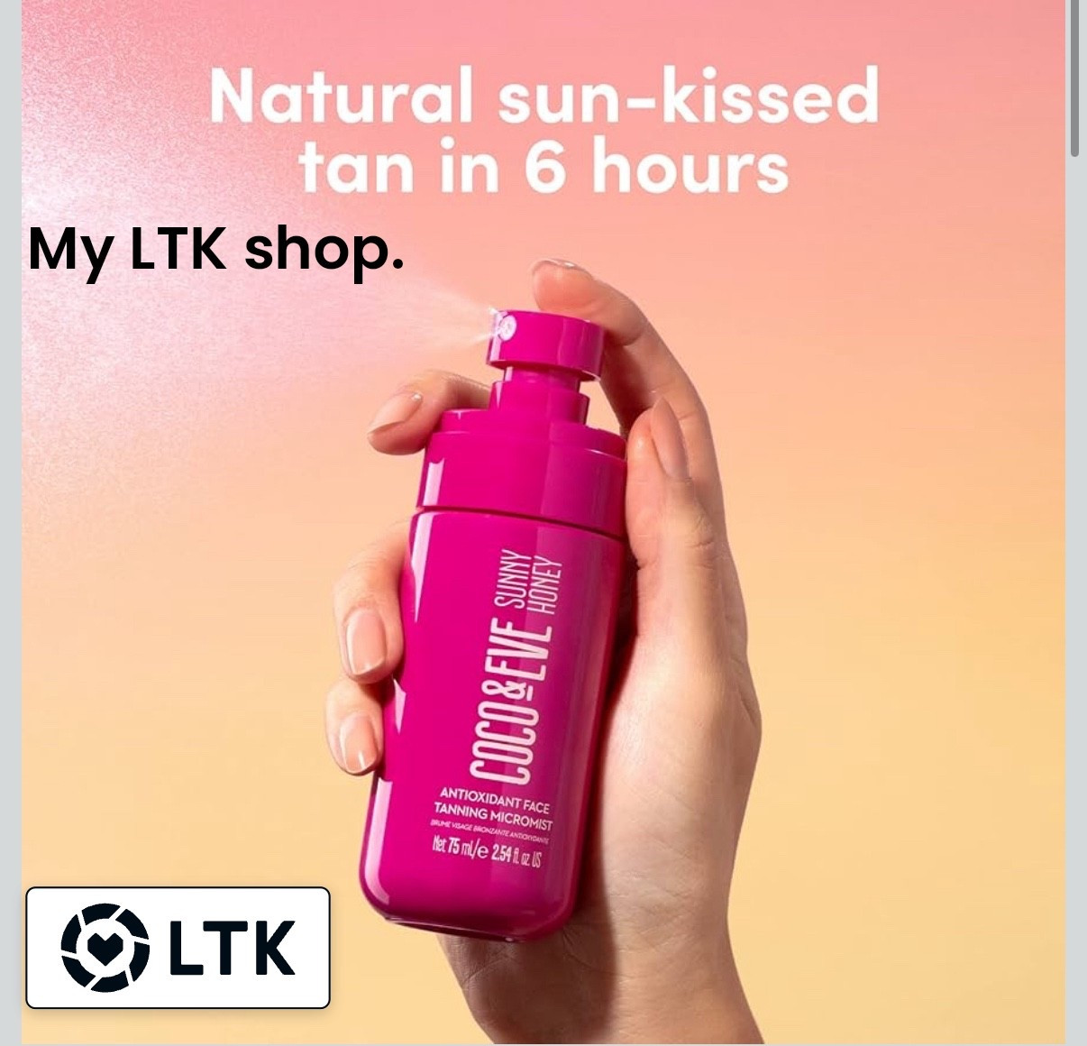 I absolutely love this brand. Coco & Eve has been one of my favorites. It’s none streak and doesn’t feel sticky after application. It smells absolutely incredible. My favorite is the self tan face mist. 

#LTKSaleAlert #LTKHome #LTKBeauty