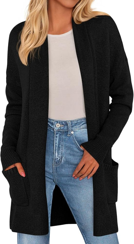 PRETTYGARDEN Long Cardigan Sweaters for Women Winter Clothing 2026 Fall Knitted Open Front Cozy S... | Amazon (US)