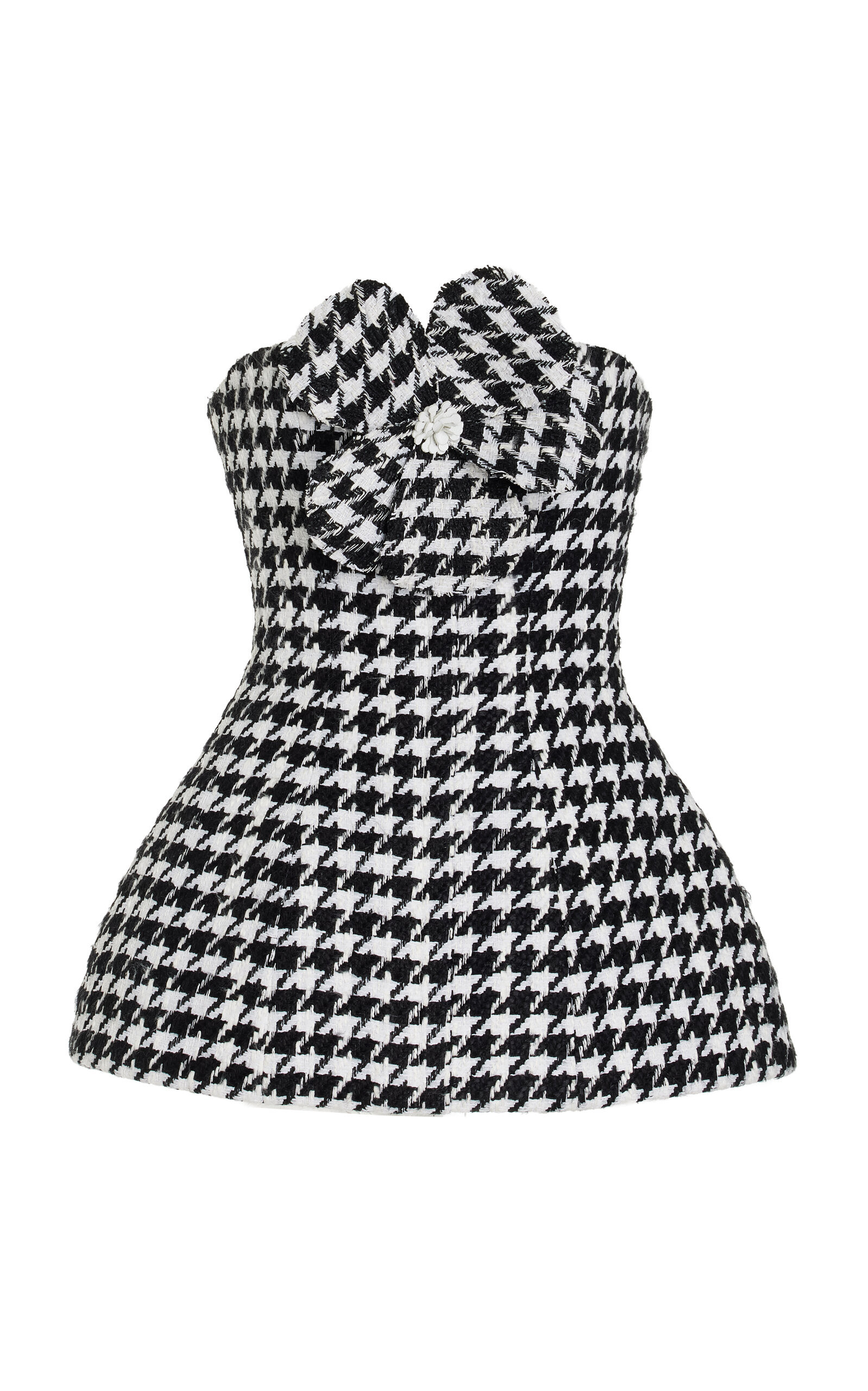 Carolina Herrera - Houndstooth Tweed Peplum Top - Black/white - US 8 - Moda Operandi | Moda Operandi (Global)