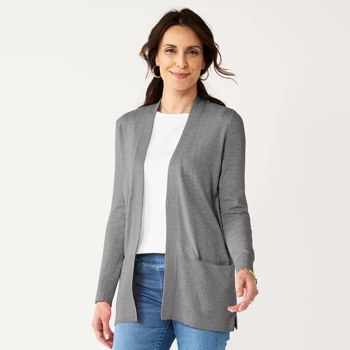Women's Croft & Barrow® Classic Ribbed Open-Front Cardigan | Kohl's