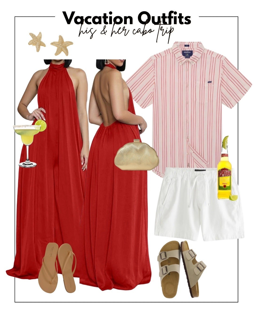 Vacation ‘his & her’ outfits & swim looks! I have this jumpsuit in 2 different colors and always get so many compliments! Can run longgg - I’m 5’4.

#LTKTravel #LTKSwim #LTKMens