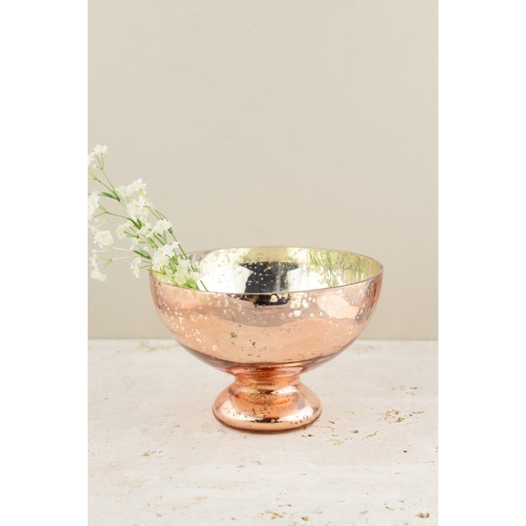 Mercury Glass Compote Bowl Blush Rose Gold 7x5in - Walmart.com | Walmart (US)