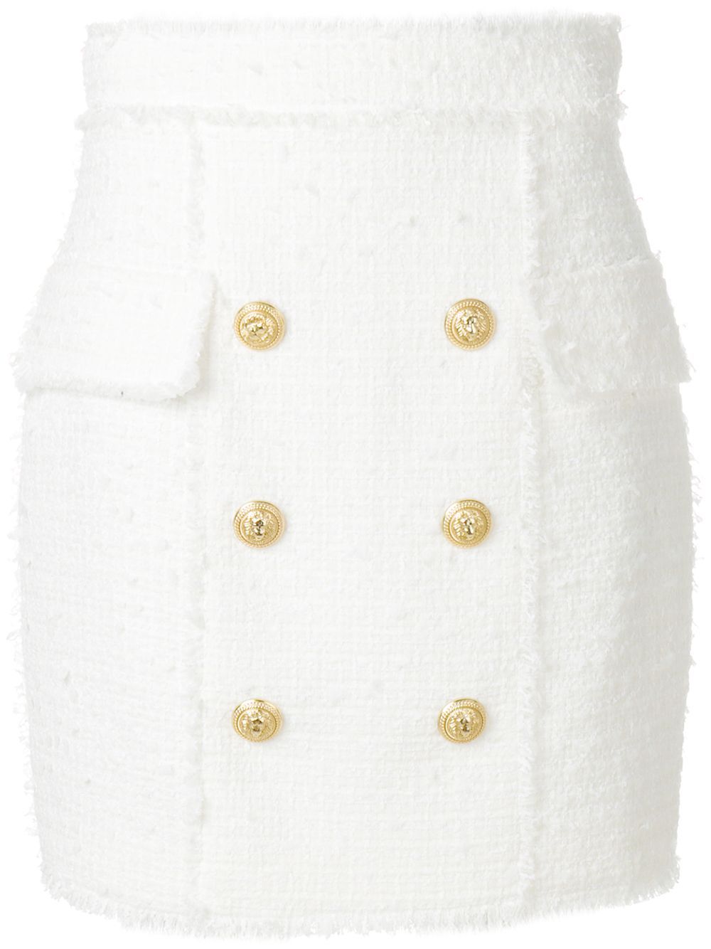 Balmain button-embellished skirt - White | FarFetch Global