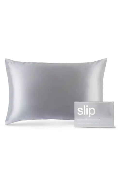 slip Pure Silk Pillowcase in Silver at Nordstrom, Size King | Nordstrom