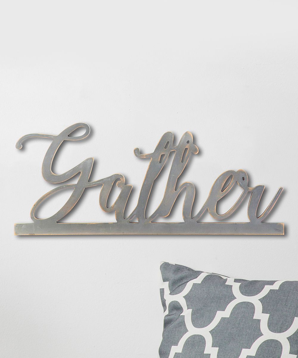 Gray 'Gather' Sign | zulily