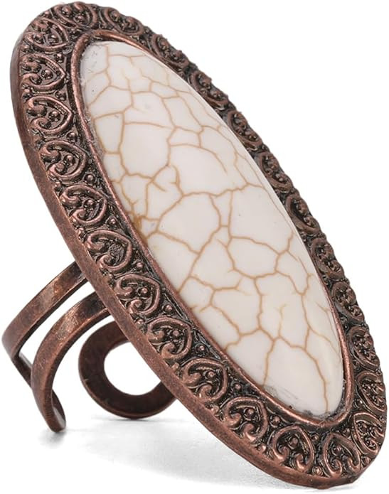 Montana West Rustic Couture's Bohemian Turquoise Cuff Ring for Women Cowgirl | Amazon (US)