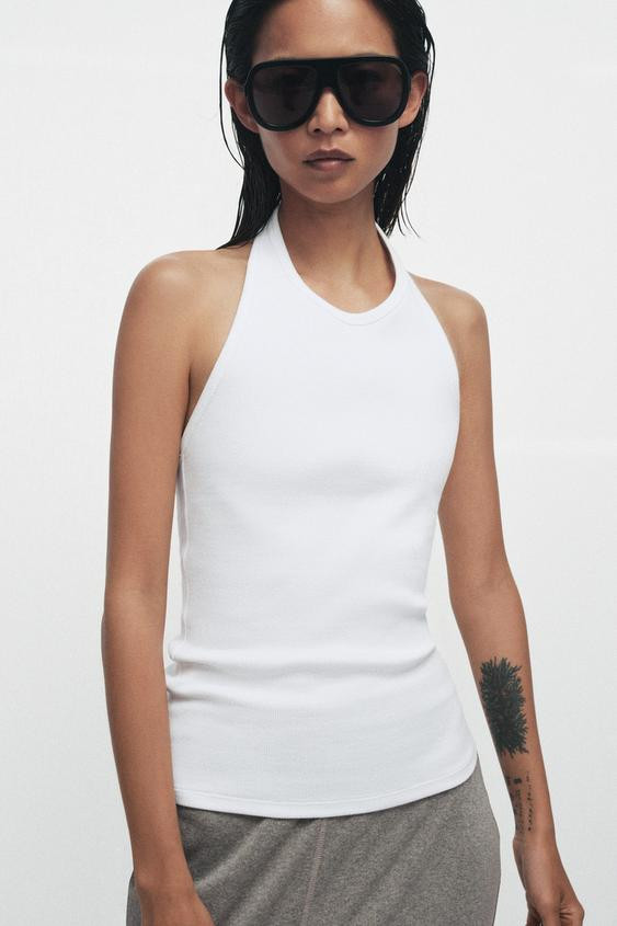 RIBBED HALTER TOP | Zara US