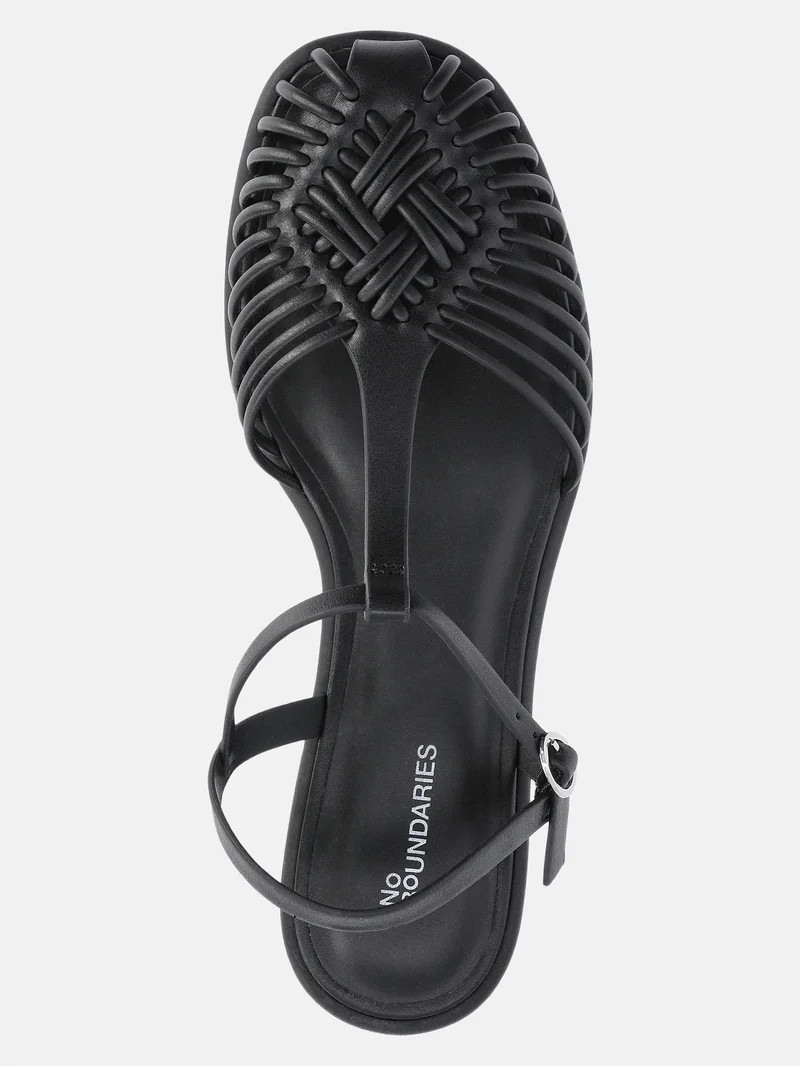 No Boundaries T-Strap Huarache Sandals, Women's | Walmart (US)