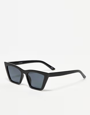 Topshop oversized angular cateye sunglasses in black | ASOS (Global)