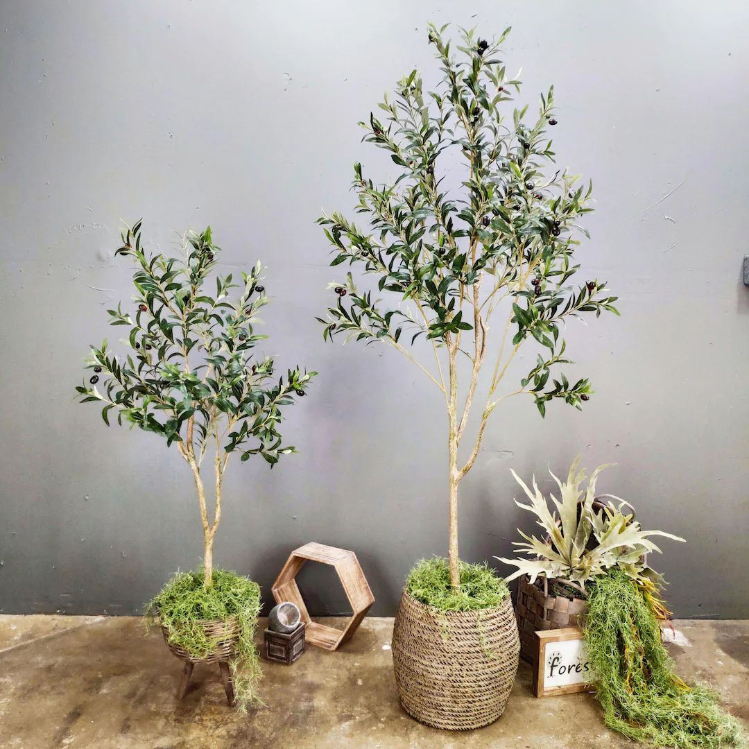 4 Foot6 Foot Artificial Olive Treeartificial Treesilk - Etsy | Etsy (US)