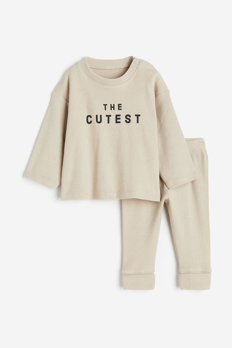 2-piece Ribbed Jersey Set | H&M (US + CA)