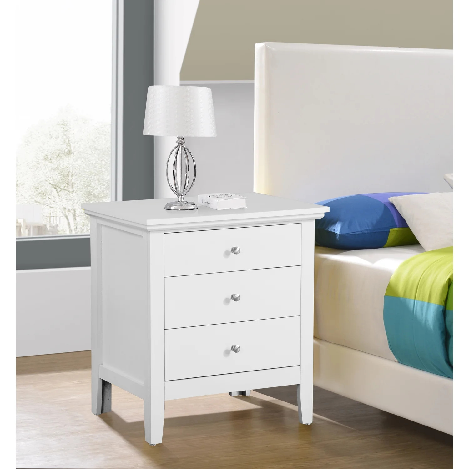 Glory Furniture Hammond G5490-N 3 Drawer Nightstand , White - Walmart.com | Walmart (US)