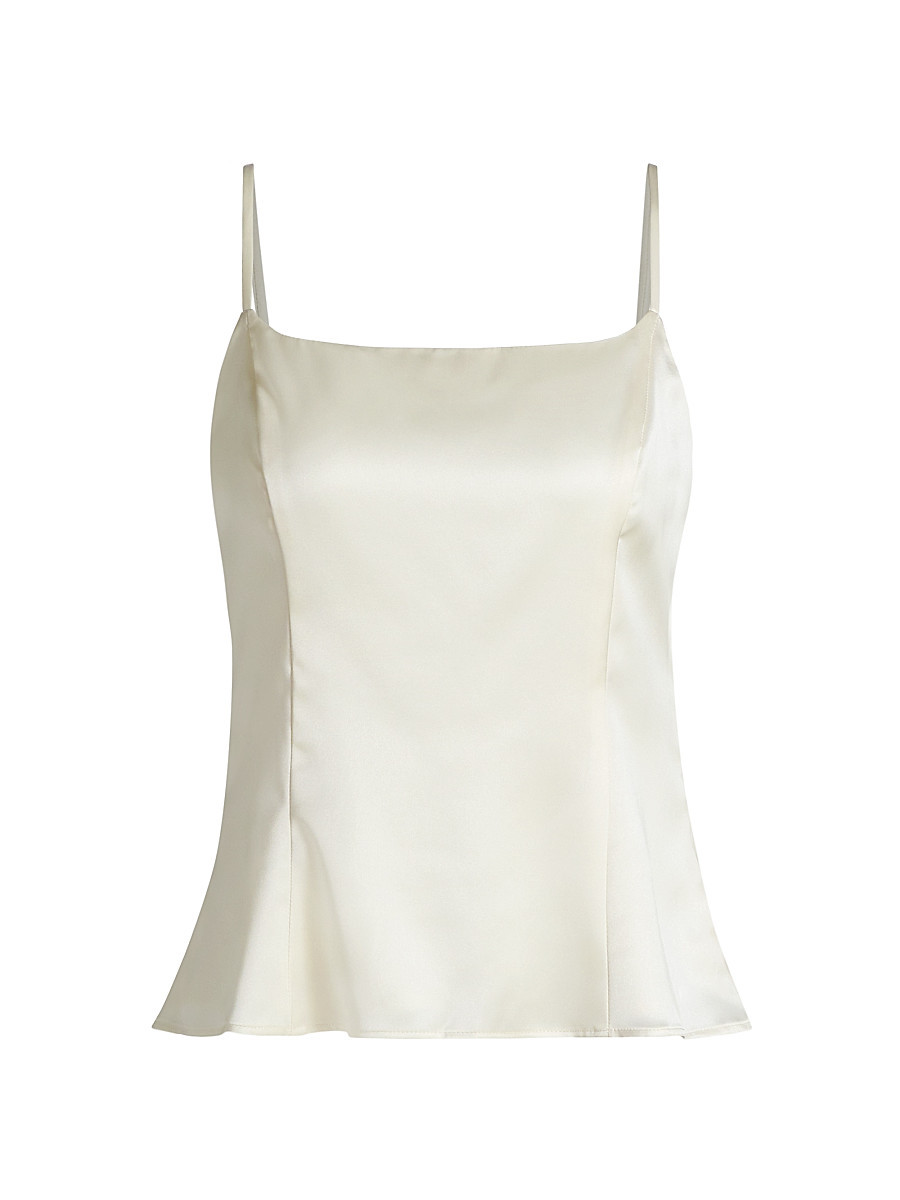 Women's Isla Satin Top - Fior Di Latte - Size 4 | Saks Fifth Avenue