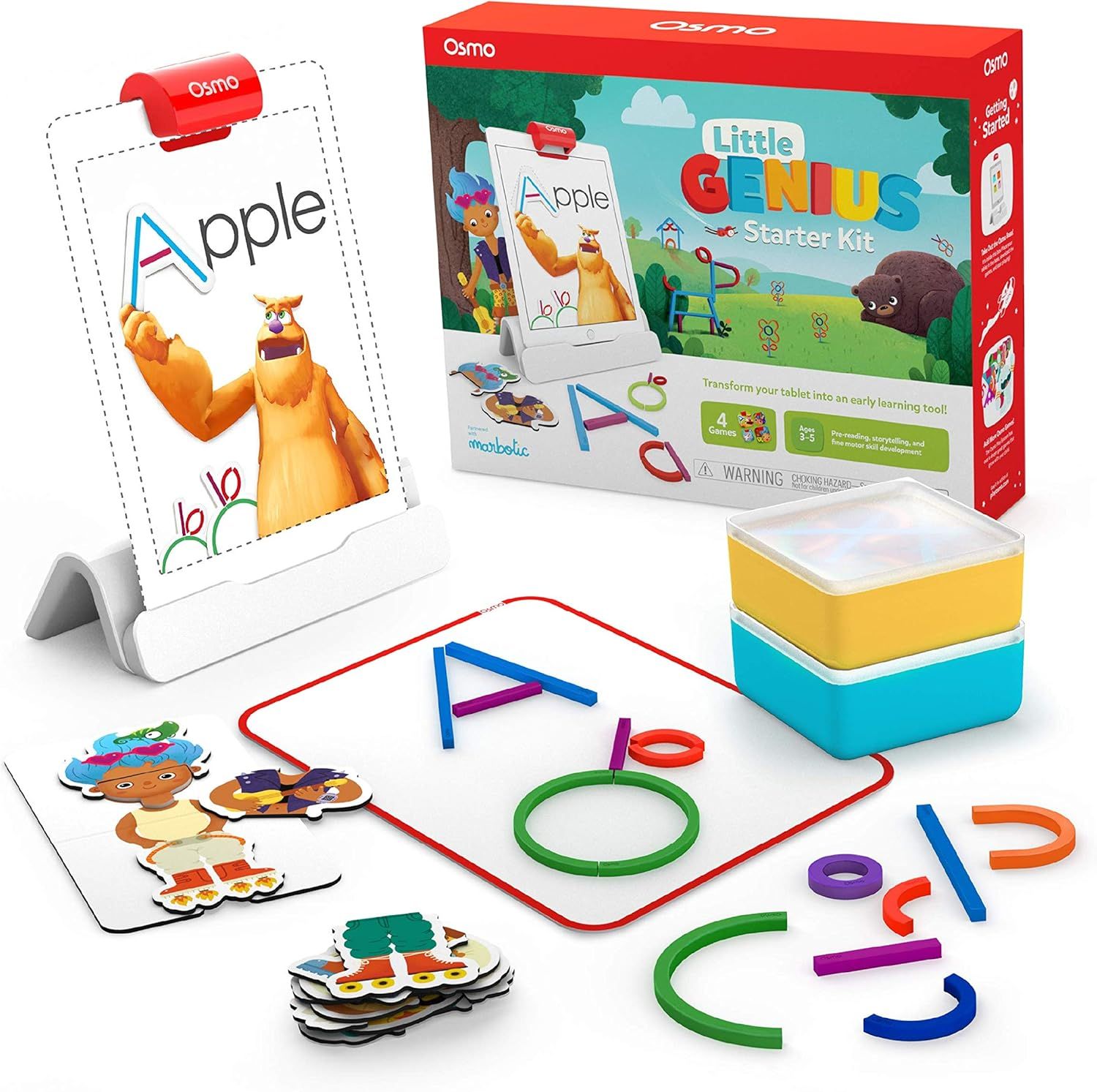 Osmo - Little Genius Starter Kit for iPad - 4 Educational Learning Games - Ages 3-5 - Phonics & C... | Amazon (US)