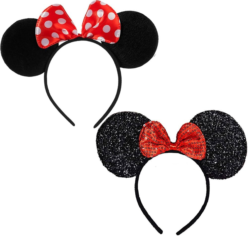 FANYITY 2 Pcs Mickey Ears, Minnie Costume Ears Headband for Children Mom Baby Boys Girls Women Pa... | Amazon (US)