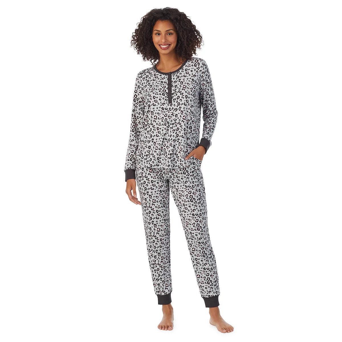 Petite Cuddl Duds® Henley Pajama Top and Banded Bottom Pajama Pants Sleep Set | Kohl's