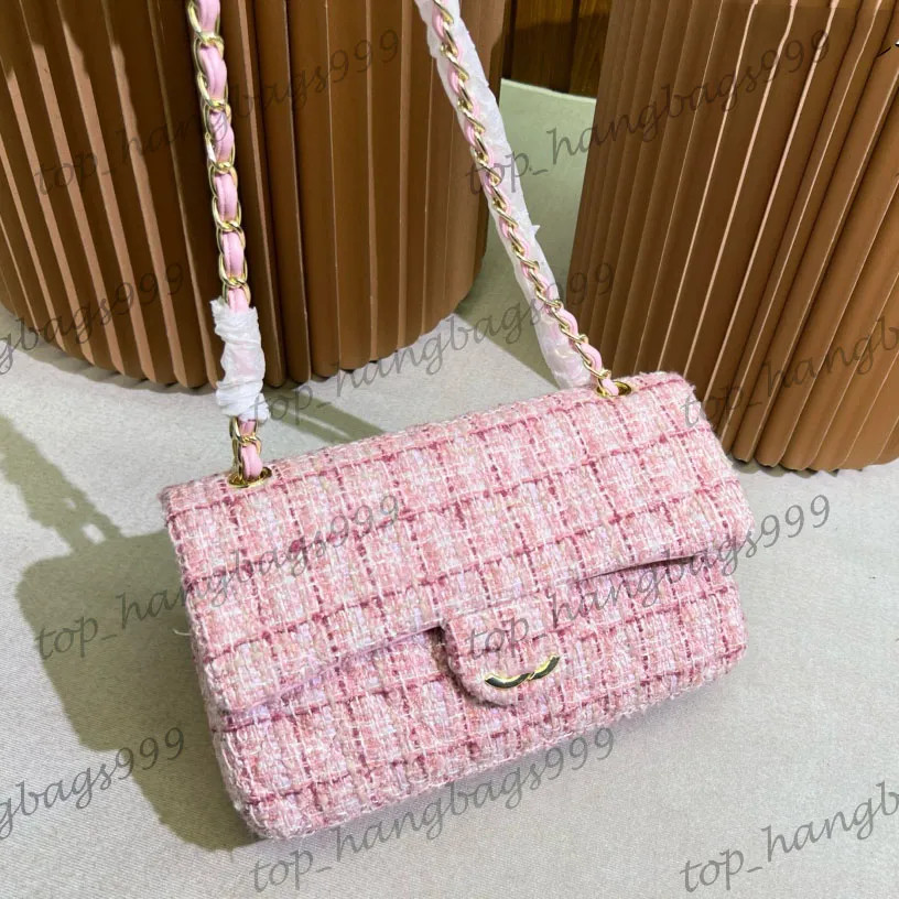 11Colors Womens Designer Tweed Classic Double Flap Quilted Cross Body Bags Gold Chain Shoulder Ha... | DHGate