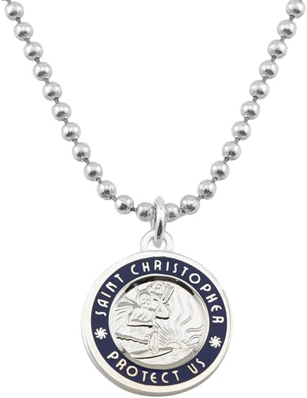 Get Back Necklaces St. Christopher Surf Necklace | Medium, 3/4” Silver Plated Medallion, 24” ... | Amazon (US)