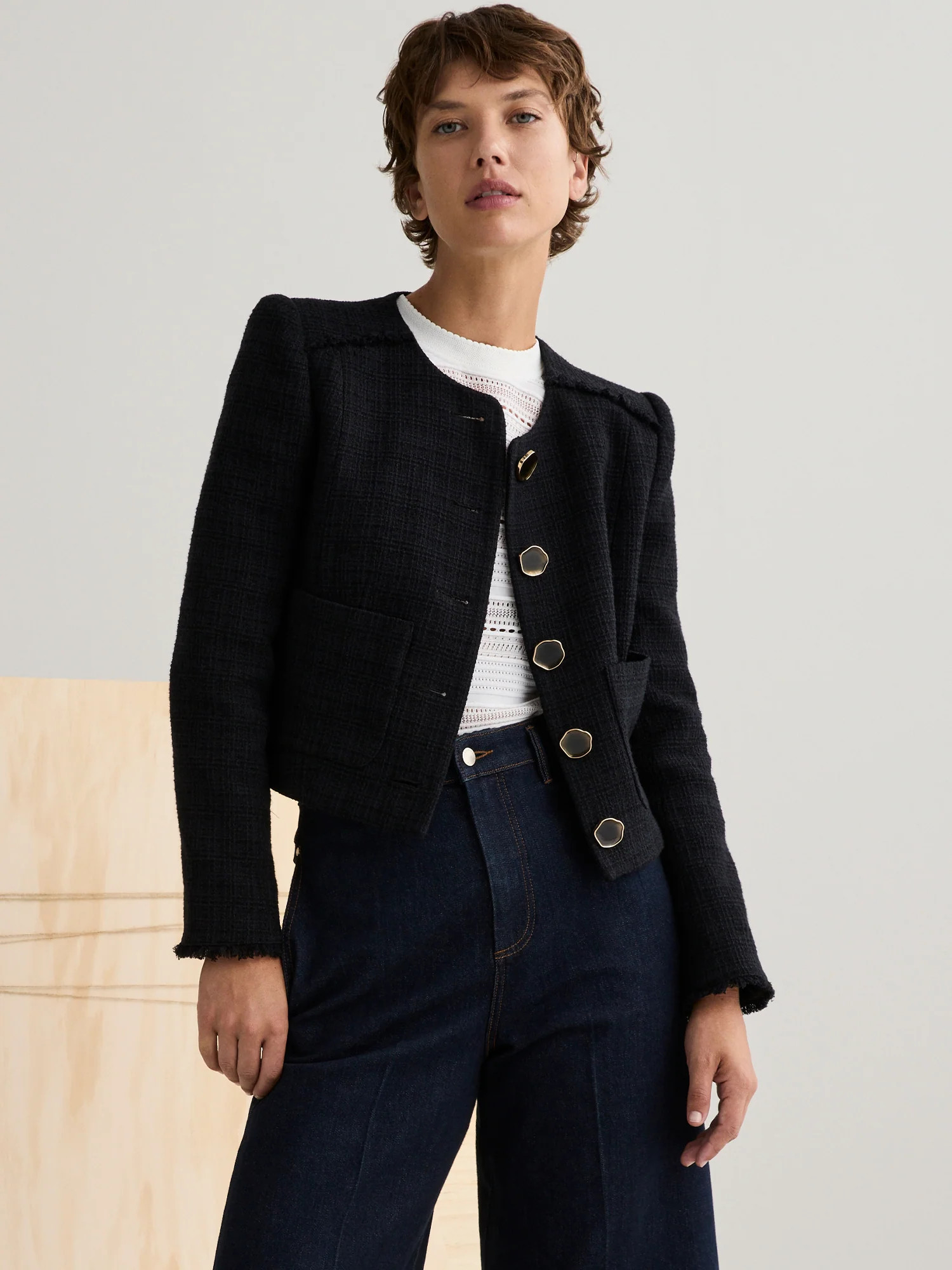 EUROPEAN TWEED CROPPED JACKET | Veronika Maine