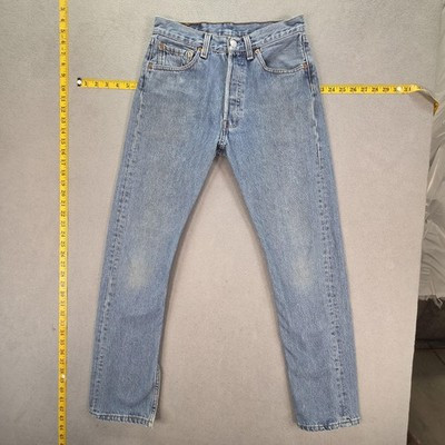 VTG Levis 501 Jeans Mens Blue Light Wash Stains Button Fly Made USA Fits 26x28 | eBay US
