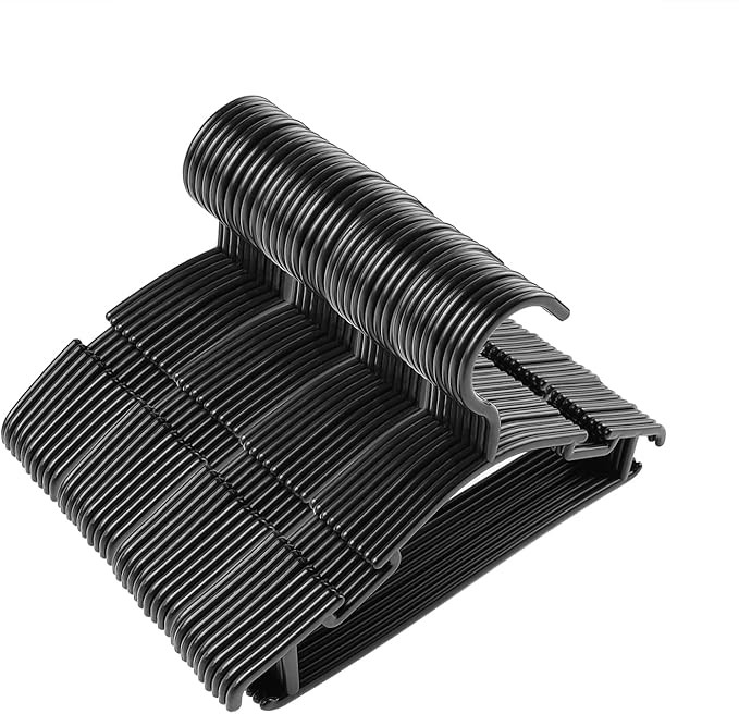 Kids Hangers Baby Hangers for Clothes Plastic Black Infant Hangers Bulk Toddler Hangers for Nurse... | Amazon (US)