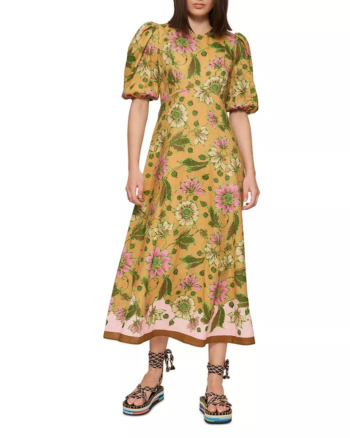 Winnie Linen Floral Print Midi Dress | Bloomingdale's (US)