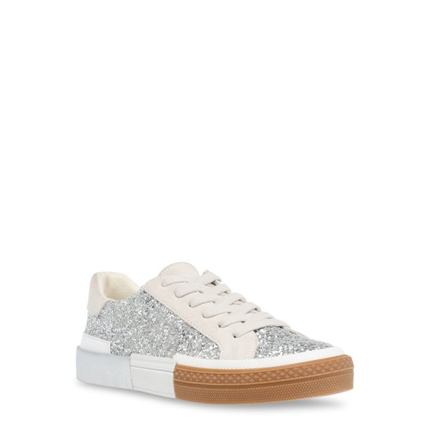 Steve Madden Women's Embark Glitter Low Top Sneaker - Walmart.com | Walmart (US)