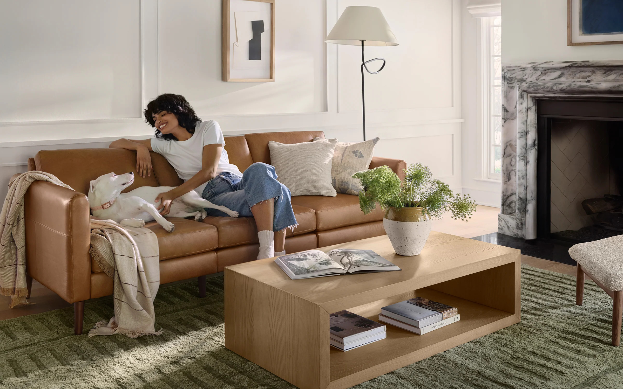 Nomad Leather Sectional | Burrow