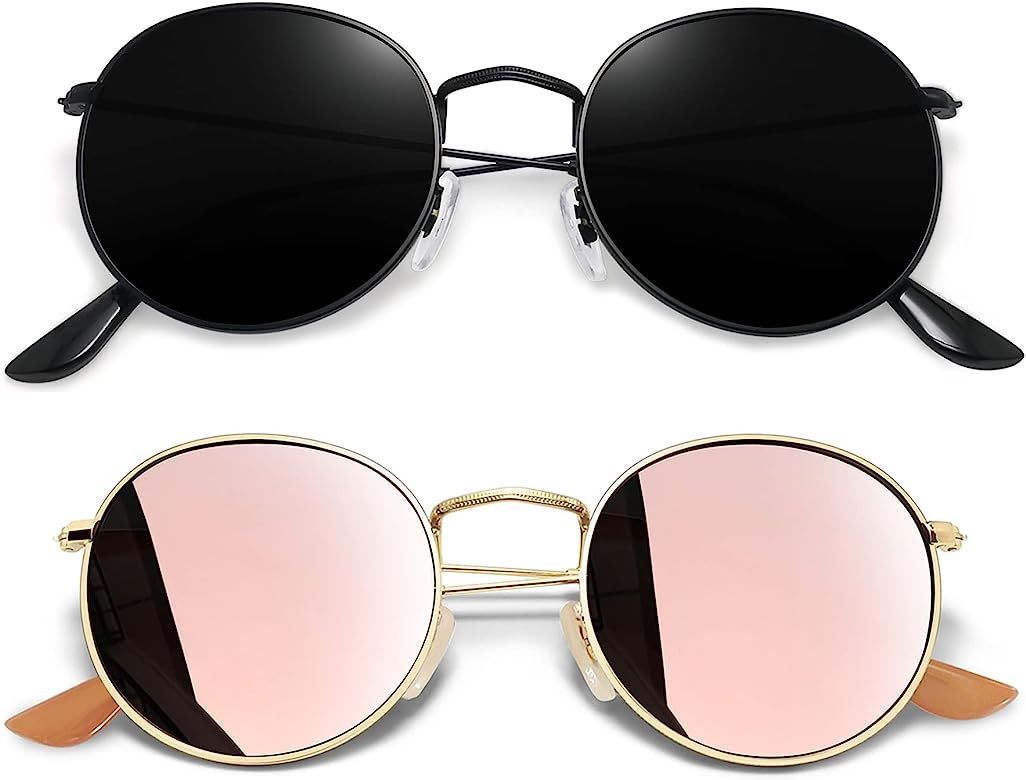 Joopin Vintage Round Sunglasses for Women Retro Brand Polarized Sun Glasses E3447 | Amazon (US)