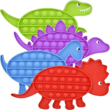 ArtCreativity Dinosaur Bubble Poppers, Set of 4, Pop It Sensory Fidget Toys, Stress Relief Toys f... | Amazon (US)