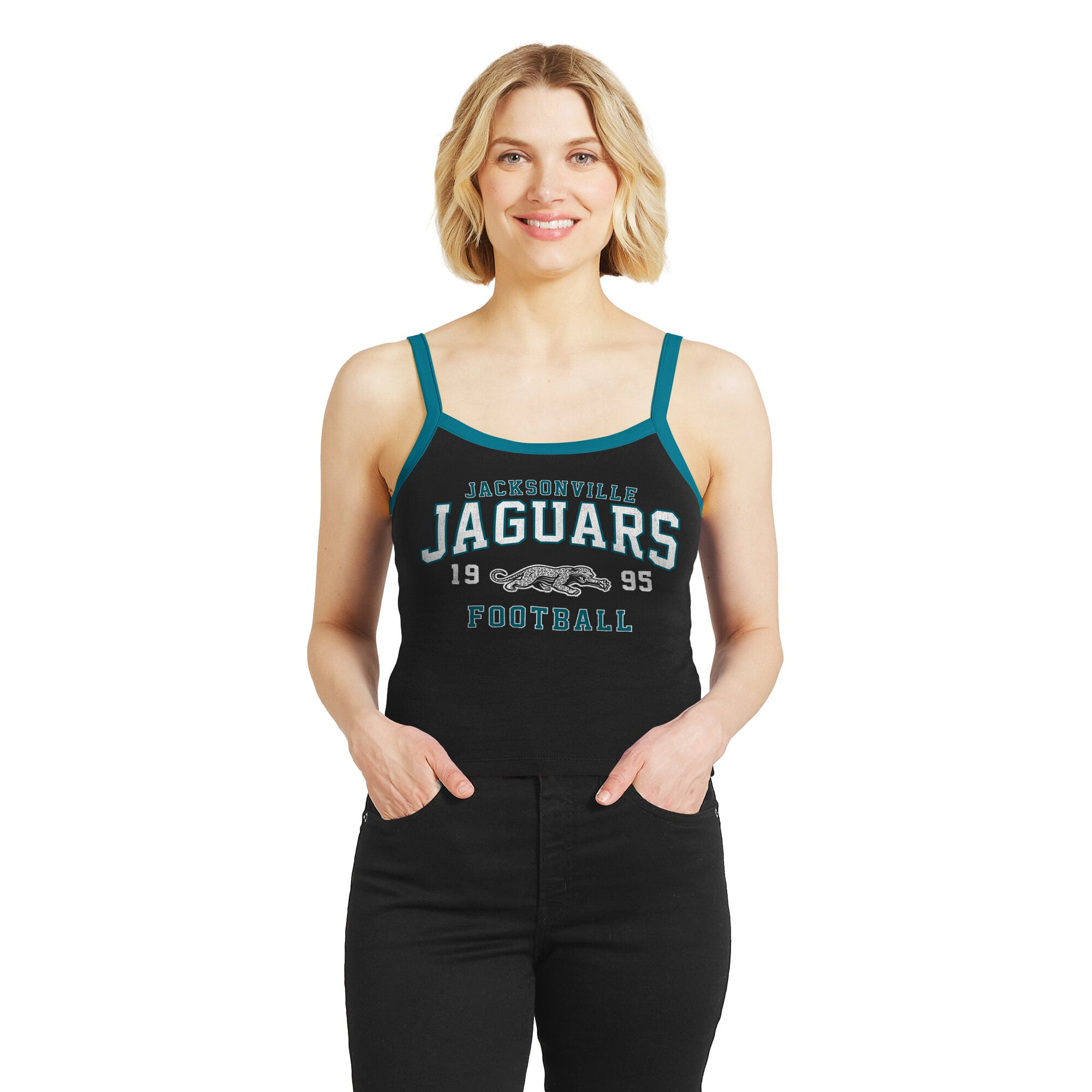 Jacksonville Jaguars WEAR by Erin Andrews Women's Colorblock Tank Top - Black | Fanatics