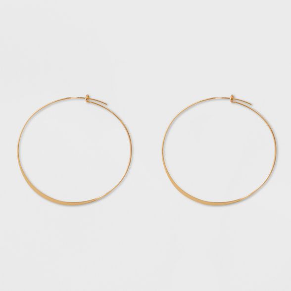 Large Thin Hoop Earrings - A New Day™ Gold | Target