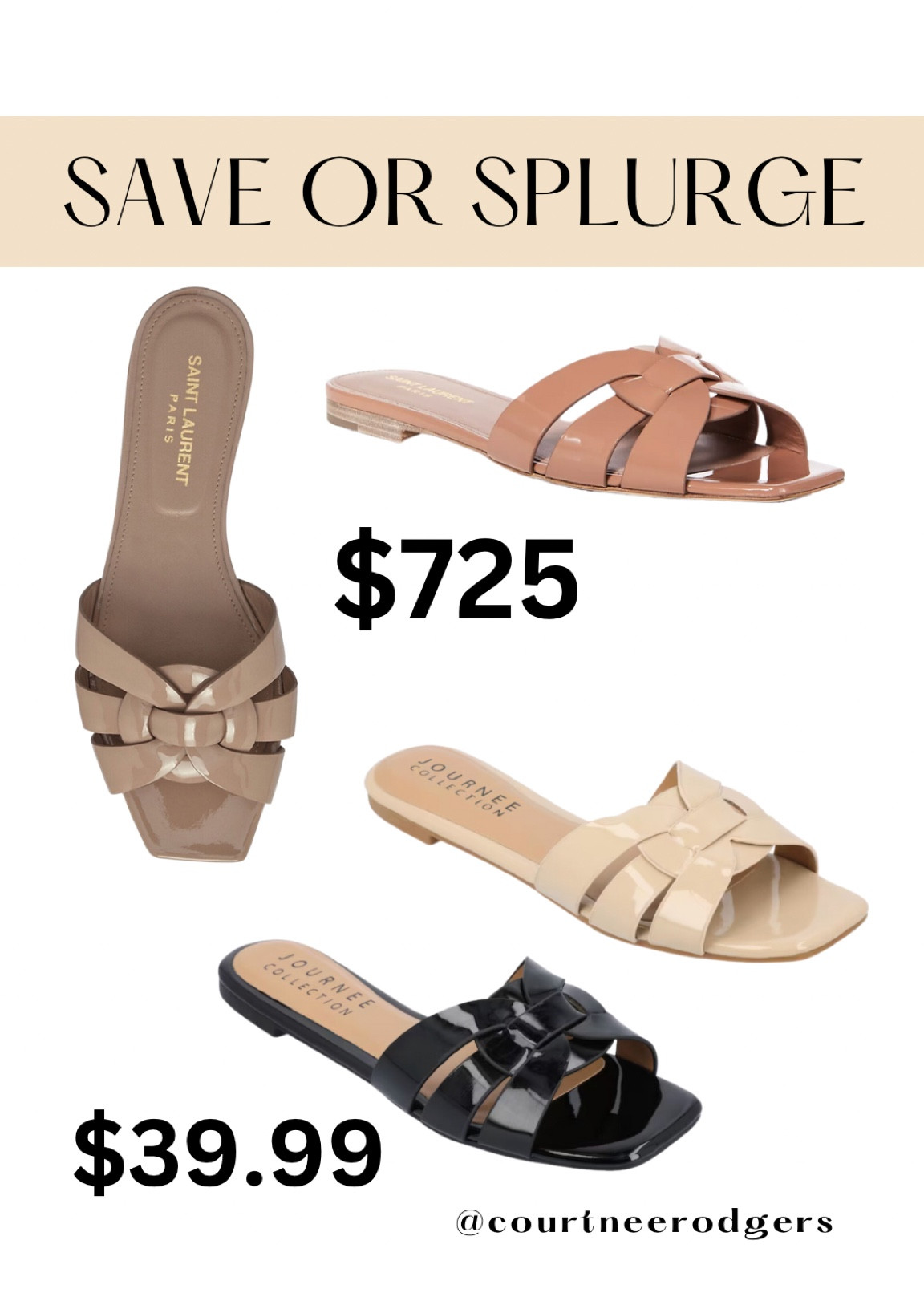 Save or Splurge Saint Laurent Tribute sandals 💗

Sandals, look for less, designer dupe, dsw sandals 

#LTKsalealert #LTKunder50 #LTKshoecrush