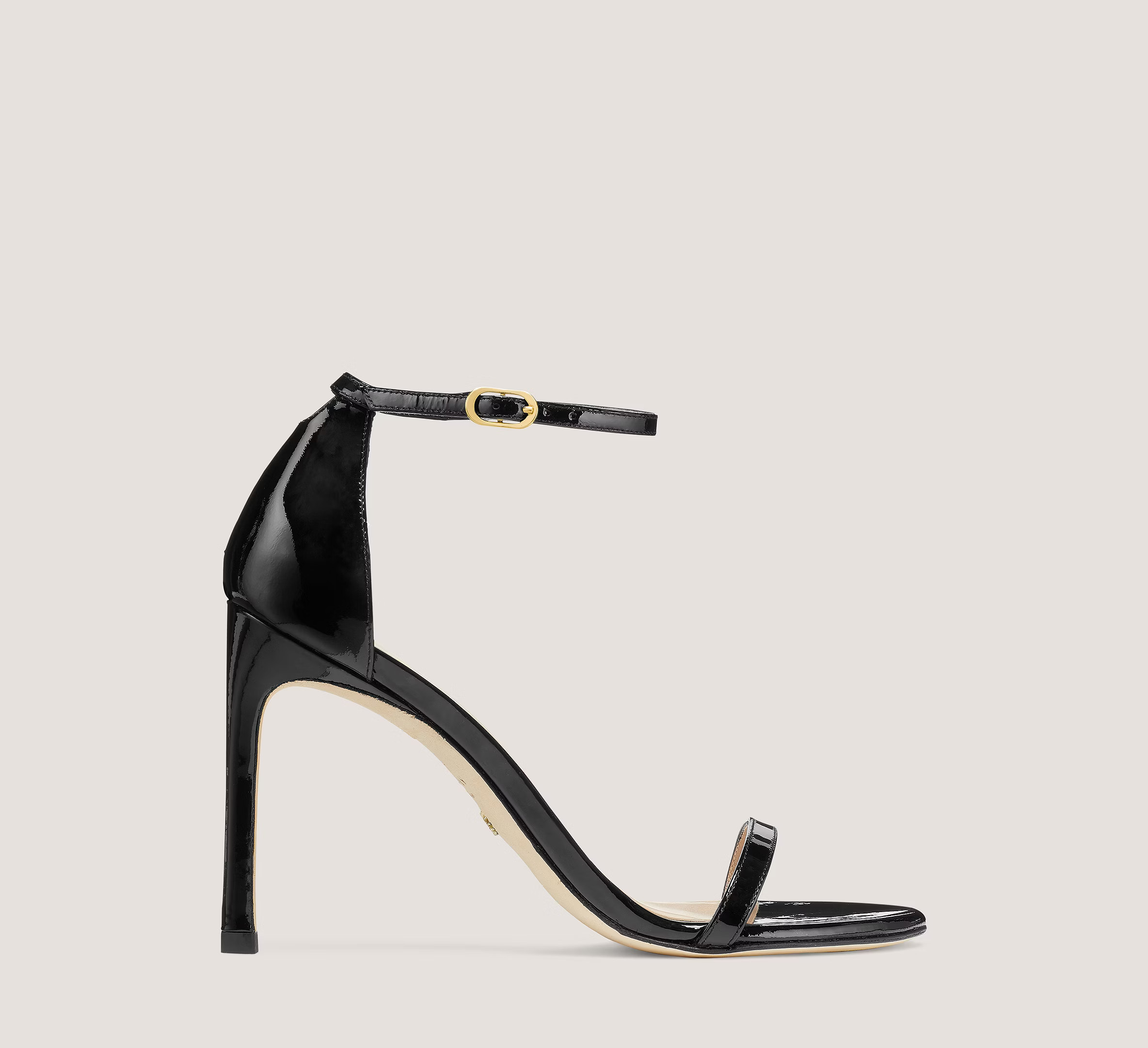 Stuart Weitzman Nudistsong Strap Sandal High Heel Sandals, Black Patent Leather, Size: 11.5 Medium | Stuart Weitzman (US)