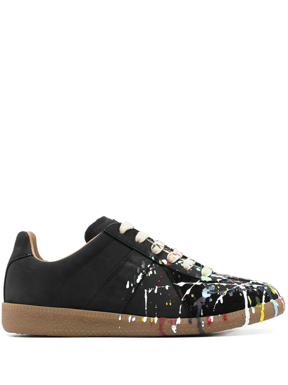 Maison Margiela Paint Replica low-top Sneakers | Black | FARFETCH | Farfetch Global