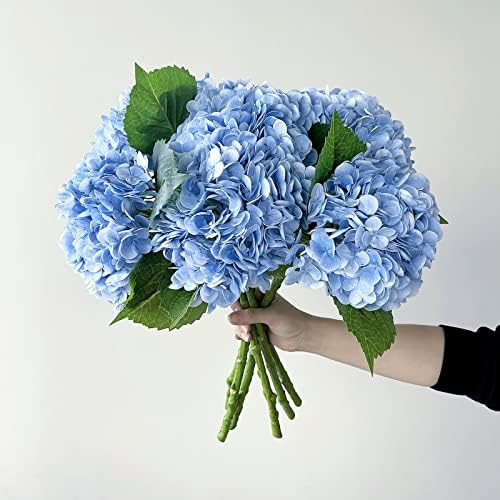 Amazon.com: YalzoneMet 3 Pcs 21 inch Artificial Graduated Blue Hydrangea Natural Lifelike Real To... | Amazon (US)